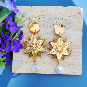 PRE ORDER North Star earrings - gold